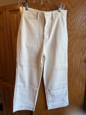 Quince Cream Wide-Leg  Cropped Jeans